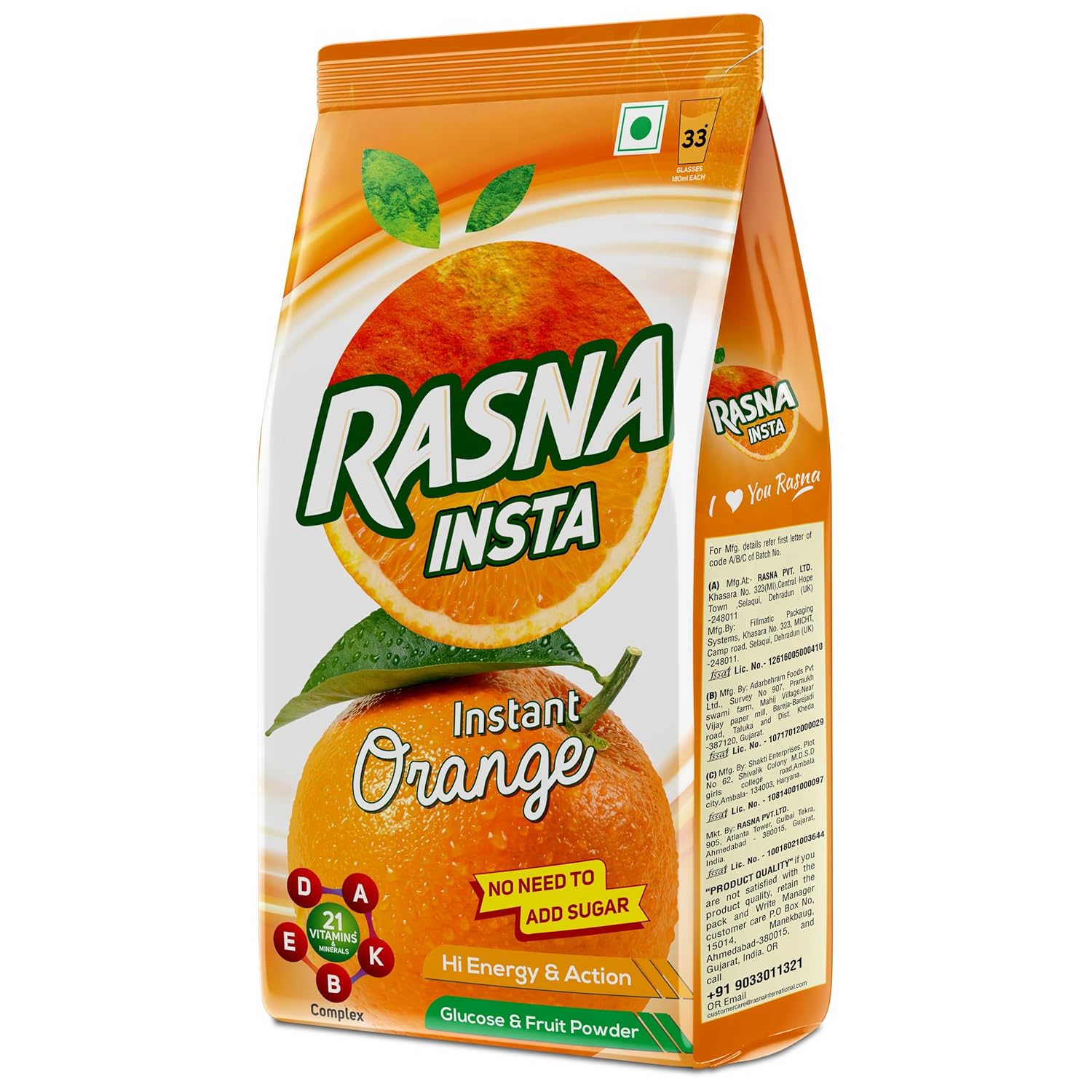 Rasna Insta Orange - 750G