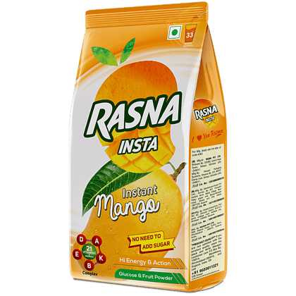 Rasna Fruit Plus Insta - Mango, 750 G Poly Pouch
