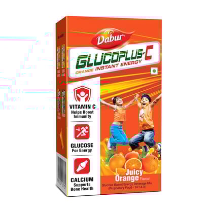 Dabur Glucoplus-C Instant Powder Energy Glucose (Orange Flavour) - 1Kg | Replenishes Energy | 20% More Glucose In Every Sip | Vitamin C Helps Boosts Immunity | Calcium Supports Bone Health