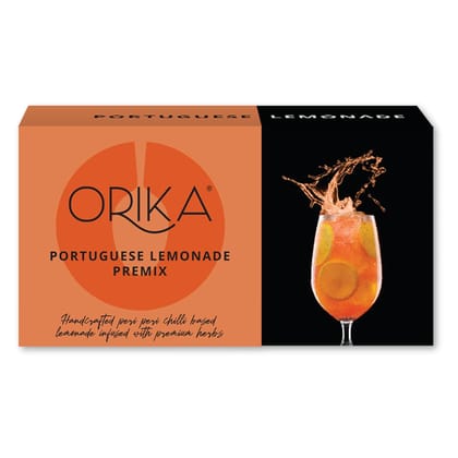 Orika Portuguese Lemonade Infused with Premium Herbs - Handcrafted Instant Drink Premix, Refreshing Summer Beverage, 190g (10 Sachets)