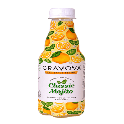 Cravova Sparkling Mocktail Drink - Classic Mojito, Contains Real Lemon Juice & Vitamin C, 300 ml
