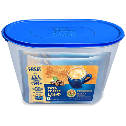 Tata Coffee Grand - Instant Coffee & Chicory Blend, With Free Container, 100 G ( 2 Packs X 50 G)