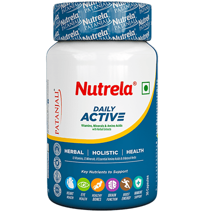 Patanjali Nutrela Daily Active Capsules - Multivitamins, For Energy & Immune Support, 30 Pcs