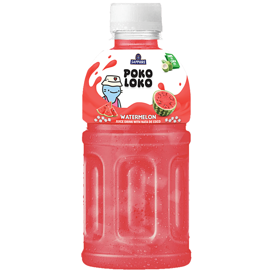 Sapphire Poko Loko Watermelon Flavoured Juice Drink With Nata De Coco, 300 Ml
