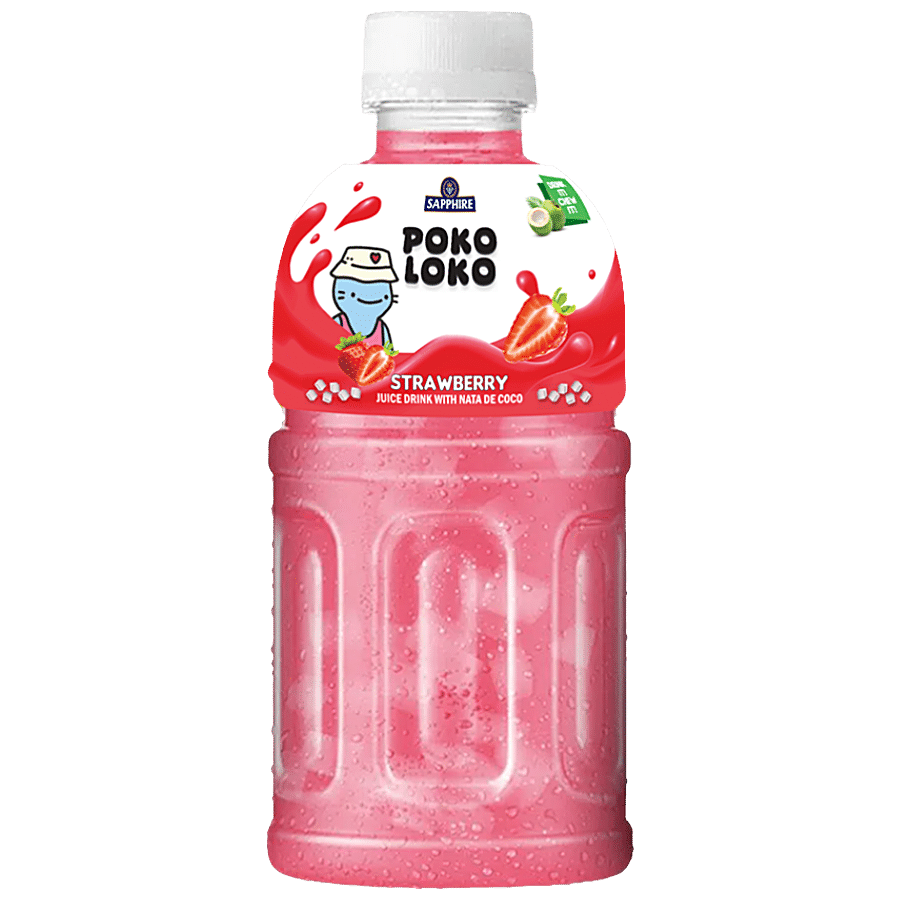 Sapphire Poko Loko Strawberry Flavoured Juice Drink With Nata De Coco, 300 Ml