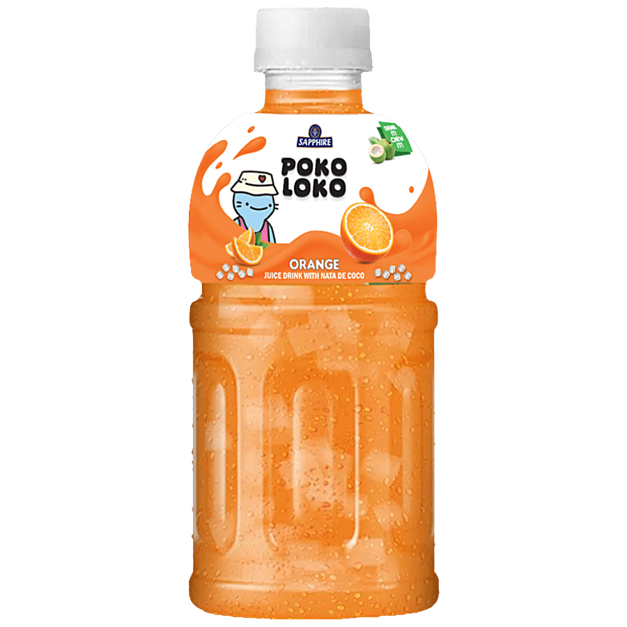 Sapphire Poko Loko Orange Flavoured Juice Drink With Nata De Coco, 300 Ml