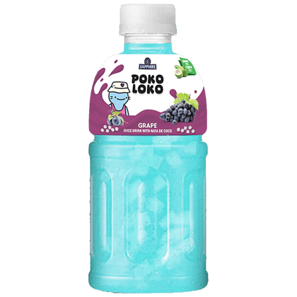 Sapphire Poko Loko Grape Flavoured Juice Drink With Nata De Coco, 300 Ml