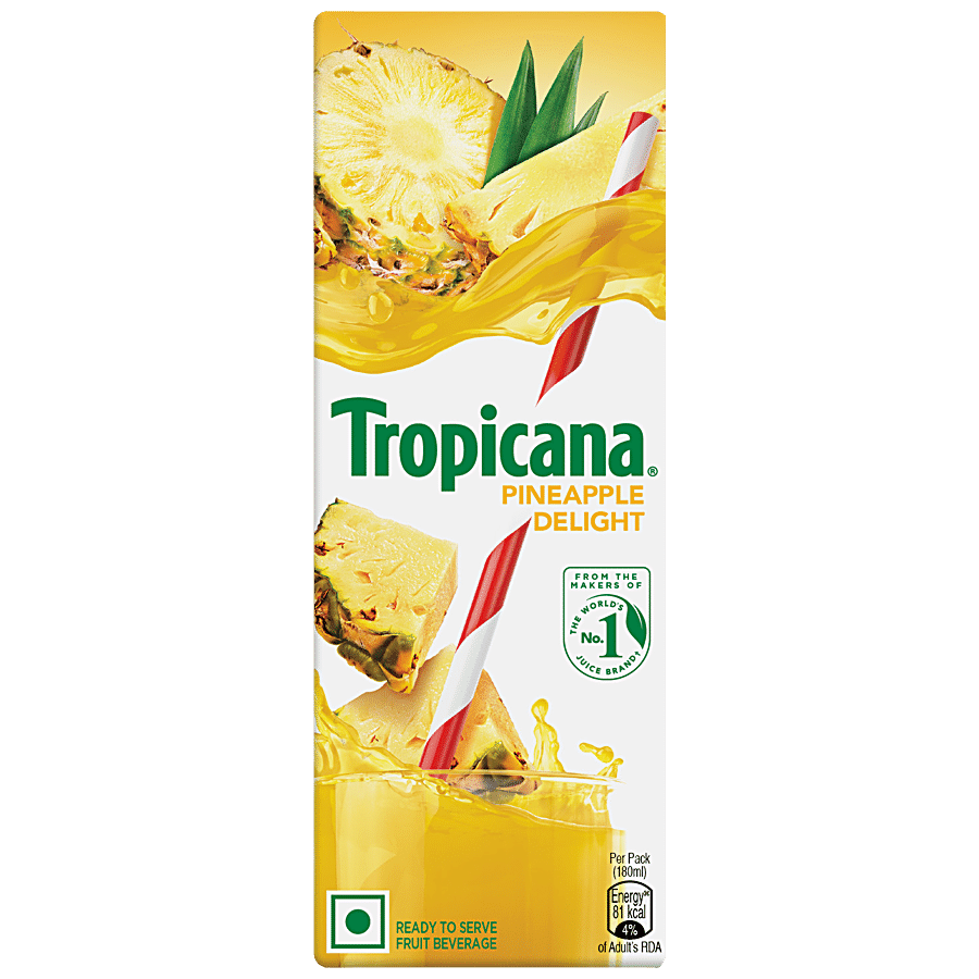 Tropicana Delight Fruit Juice - Pineapple, 180 Ml Carton