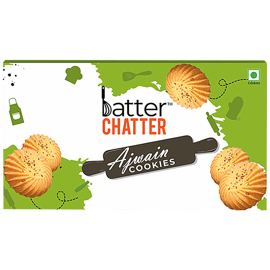 BATTER CHATTER Ajwain Cookies - Crunchy Snack, Healthy, 200 g
