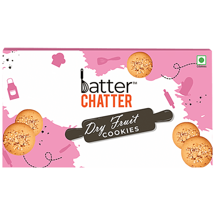 BATTER CHATTER Dry Fruit Cookies - Crunchy, Improves Digestion, 200 g