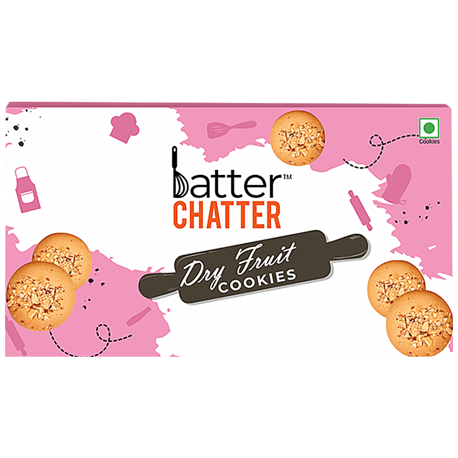 BATTER CHATTER Dry Fruit Cookies - Crunchy, Improves Digestion, 200 g