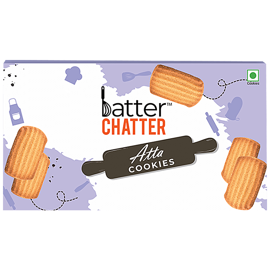 BATTER CHATTER Atta Cookies - Crunchy Snack, Healthy, Rich In Protein, 200 g