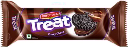 Britannia Treat Funky Choco Biscuits Cream Sandwich (120 G)
