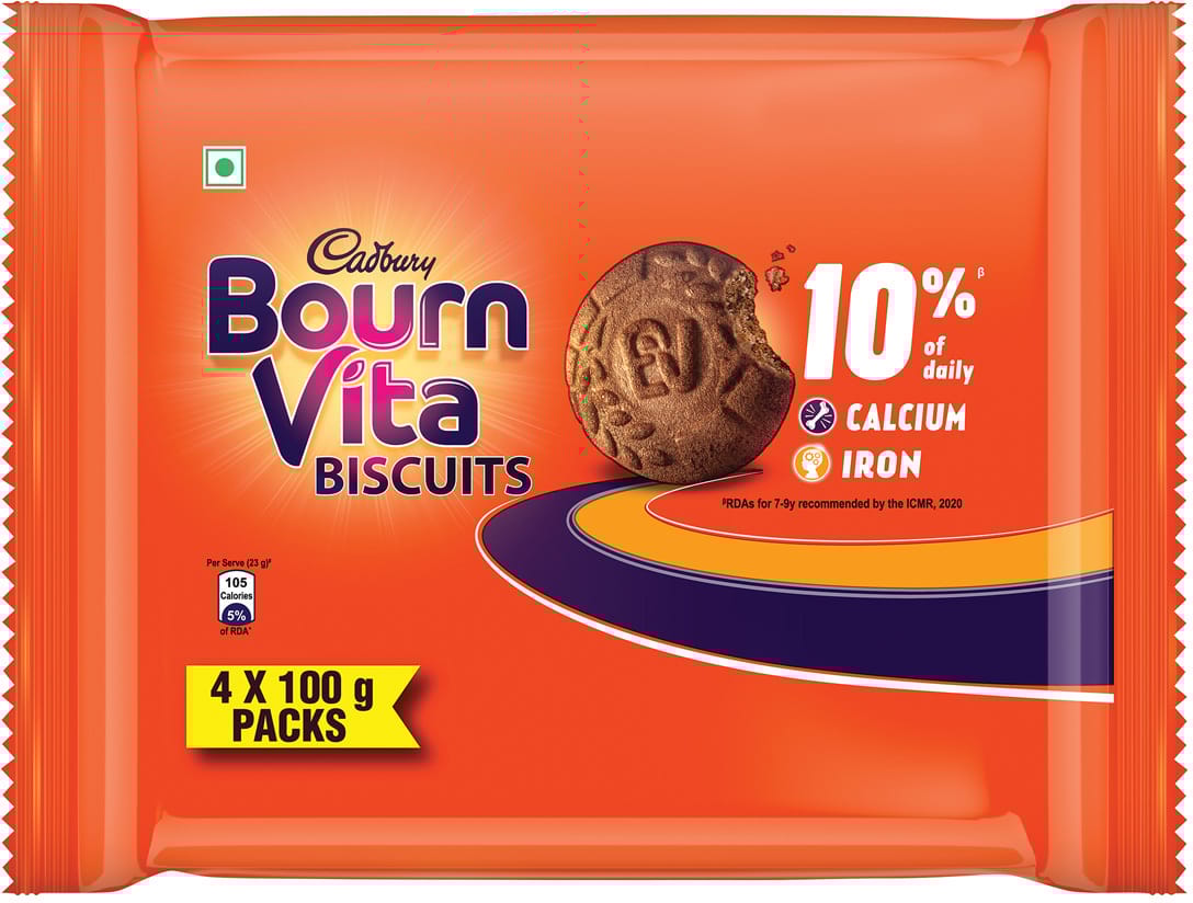 Cadbury Bournvita Biscuits, New And Improved Chocolatey Cookies (400 G)
