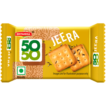 Britannia 50-50 Jeera Masti Biscuit - Light, Crispy, Ready To Eat, 31.5 G