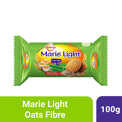 Sunfeast Marie Light Biscuits - With Oats & Wheat Fibre, Tea Time Partner, 100 G Pouch