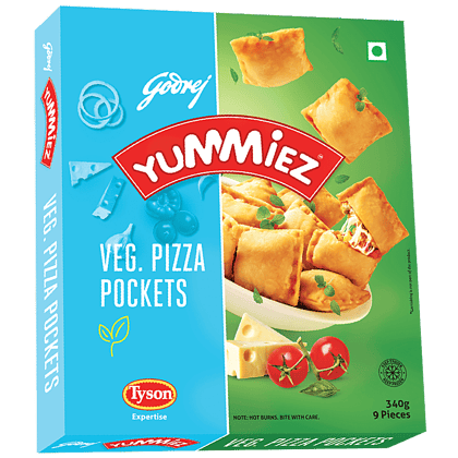 Godrej Yummiez Yummiez Pizza Pockets - Veg, 340 G
