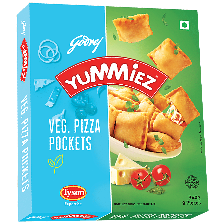 Godrej Yummiez Yummiez Pizza Pockets - Veg, 340 G
