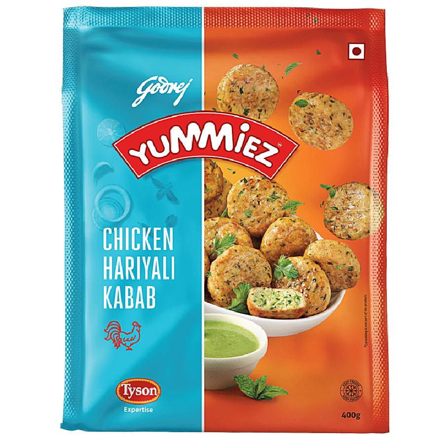 Godrej Yummiez Yummiez Chicken Hariyali Kabab, 400 G Pouch Pack