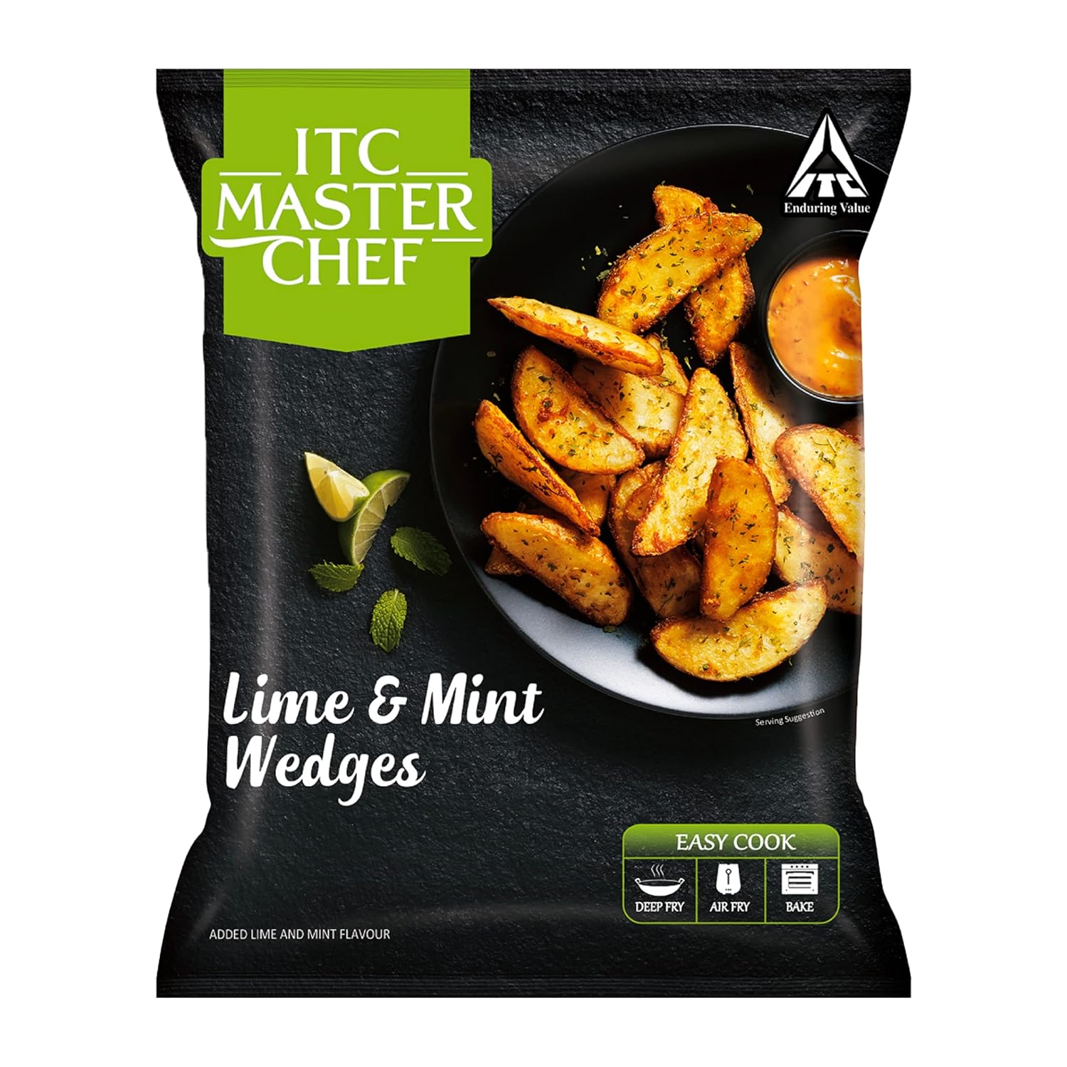 ITC MASTER CHEF Lime and Mint Wedges, Veg Frozen Snack, Ready to Cook, 320g