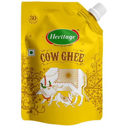 Heritage Cow Ghee - Rich In Vitamins, Minerals, Healthy & Taste, 200 Ml Spout Pouch