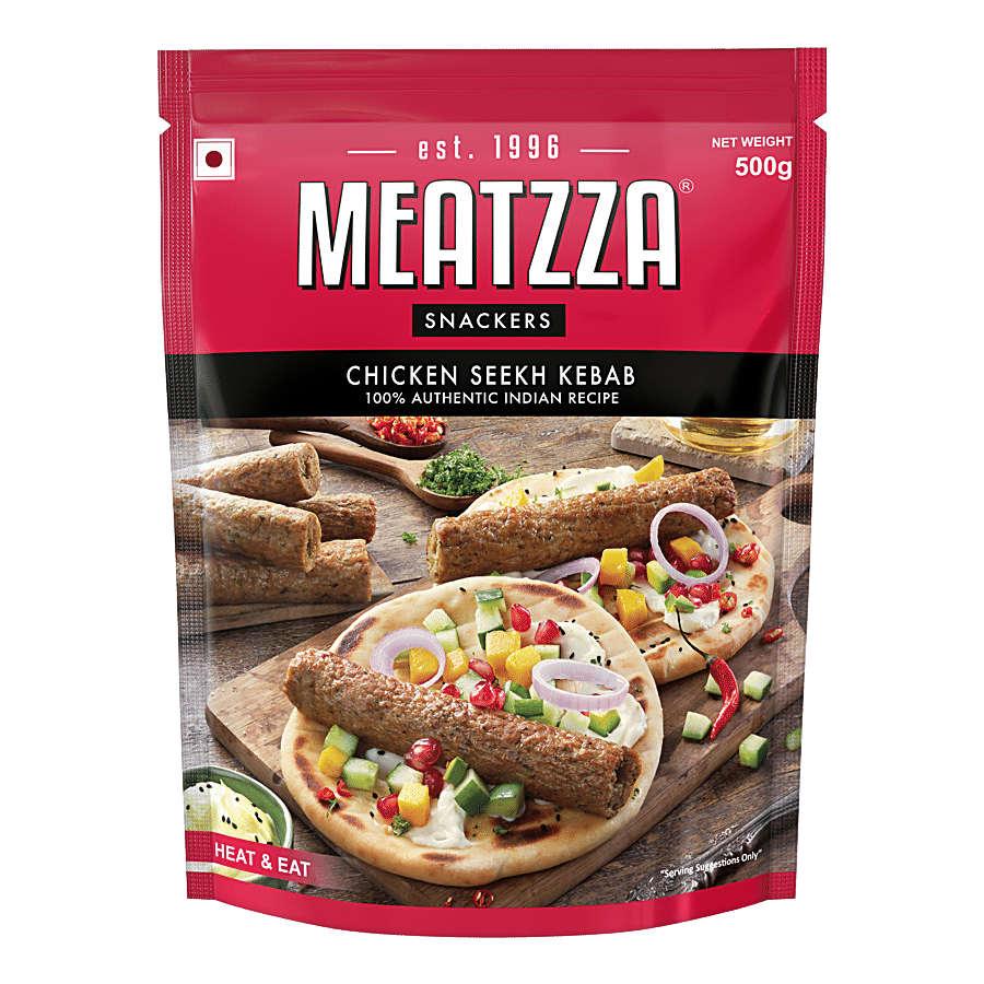 Meatzza Chicken Seekh Kebab - Heat & Eat, 500 G