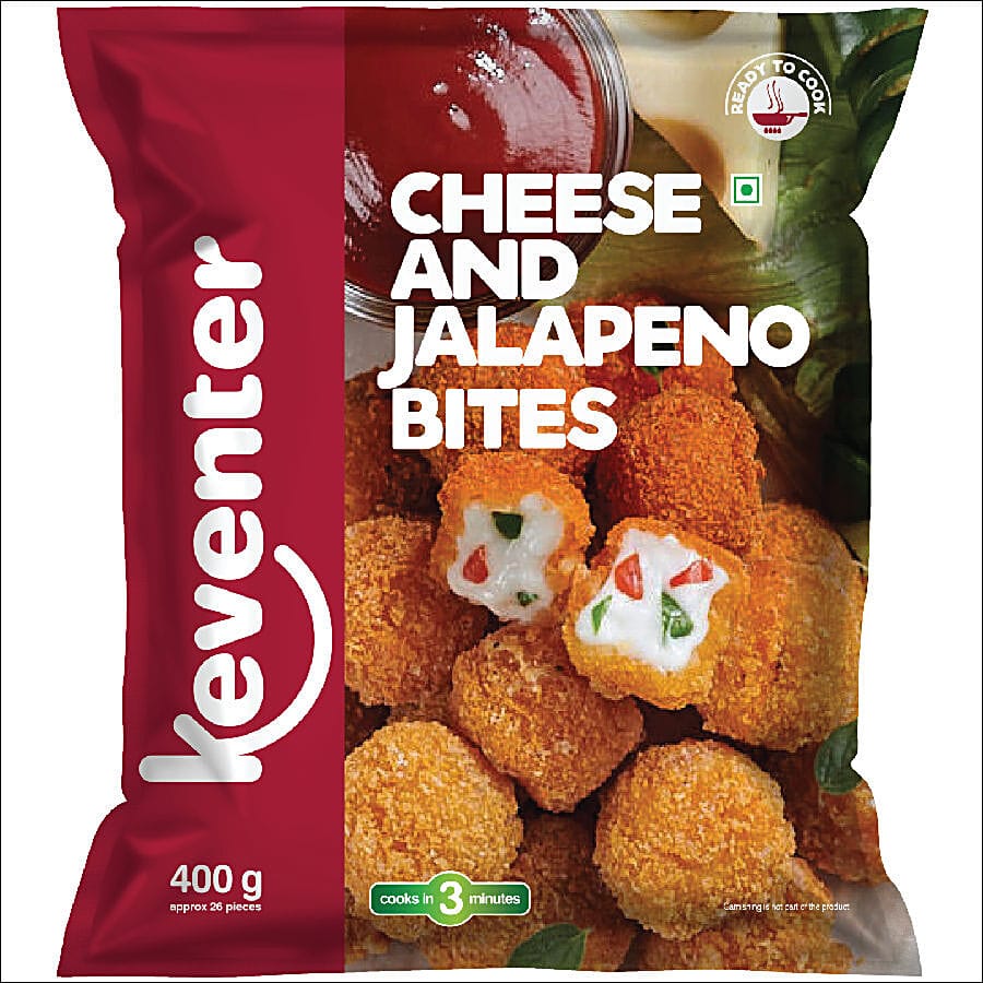 Keventer Ready To Cook Frozen Snack - Cheese & Jalapeno Bites, 400 G