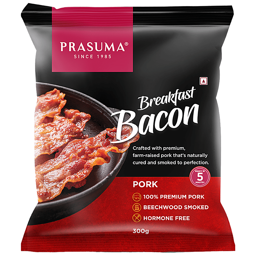 Prasuma Pork Breakfast Bacon - Beechwood Smoked, 300 G