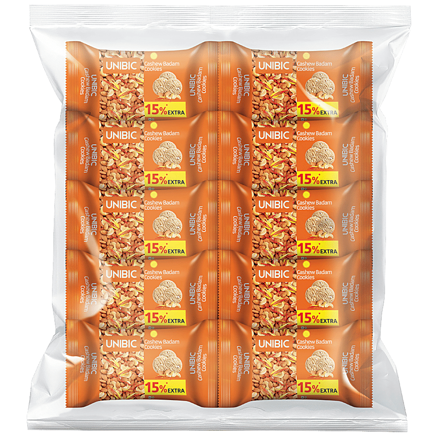 Unibic Cashew Badam Cookies, 31.3 G (Pack Of 12)