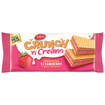 Tiffany Crunch 'N' Cream Crunchiest Cream Wafers - Strawberry Flavored, 135 G