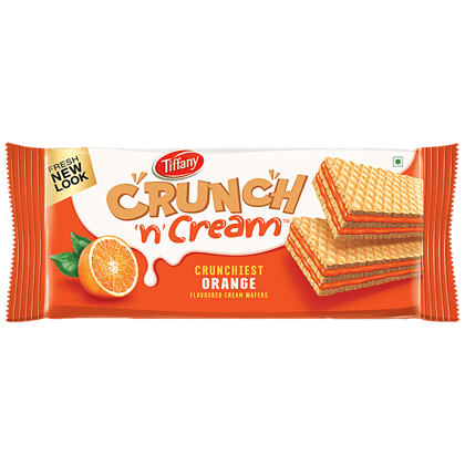 Tiffany Crunch 'N' Cream Crunchiest Cream Wafers - Orange Flavored, 135 G
