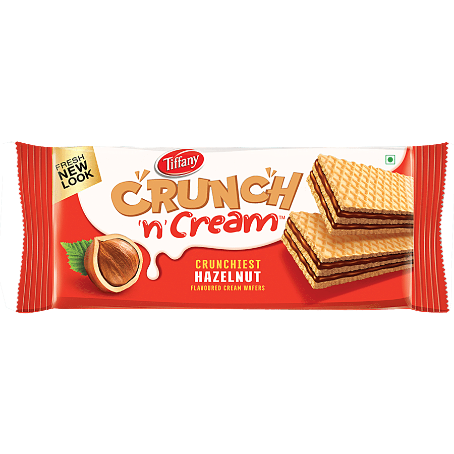Tiffany Cream Wafers - Crunch N Cream Crunchiest Hazelnut Flavored, 65 G