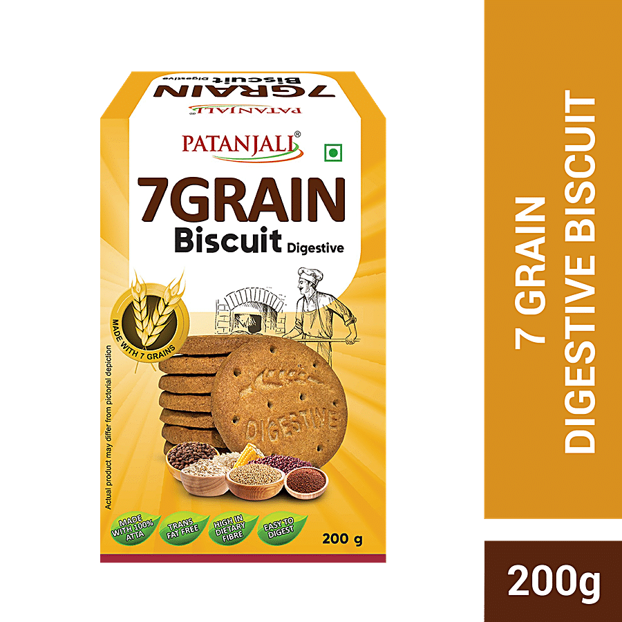 Patanjali 7 Grain Digestive Biscuit, 200 G Pouch