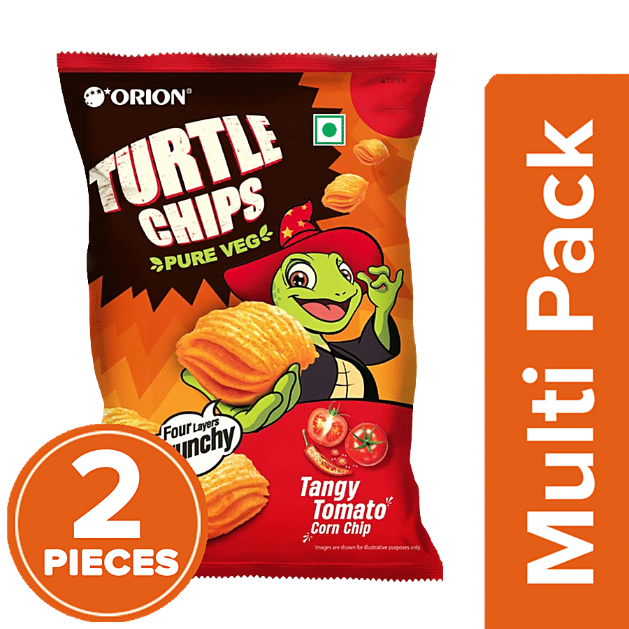 Orion Tangy Tomato Corn Turtle Chips, 2 x 35 g Multipack