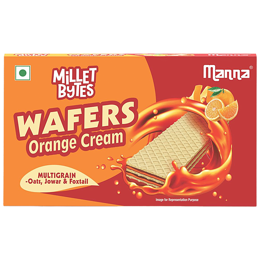 Manna Millet Bytes - Multigrain Wafers, Orange Cream, 75 G