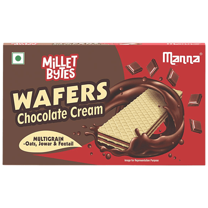 Manna Millet Bytes - Multigrain Wafers, Chocolate Cream, 75 G