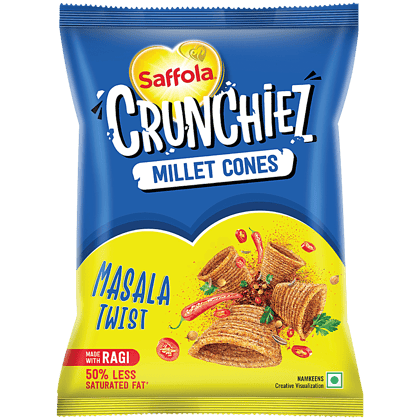 Saffola Crunchiez Millet Cones - Masala Twist, 45 g