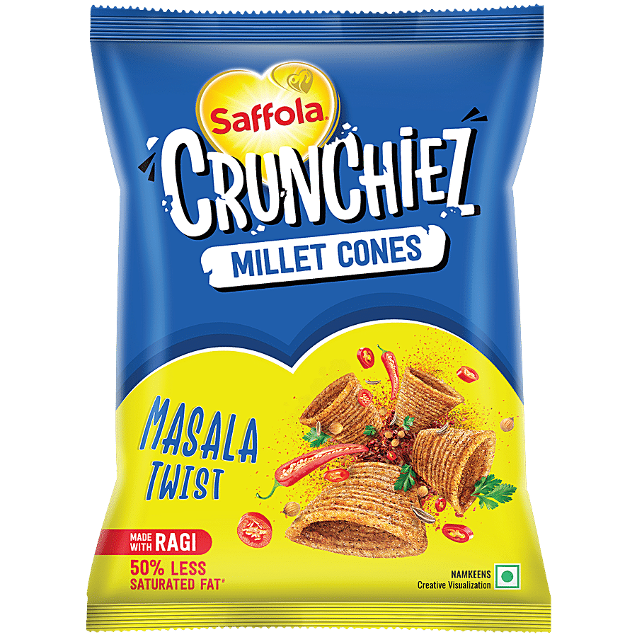 Saffola Crunchiez Millet Cones - Masala Twist, 45 g