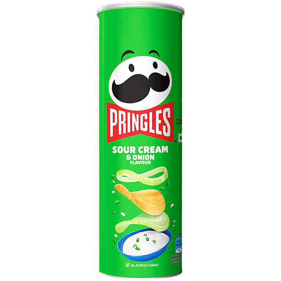 Pringles Potato Chips Sour Cream & Onion Flavour, 107 g