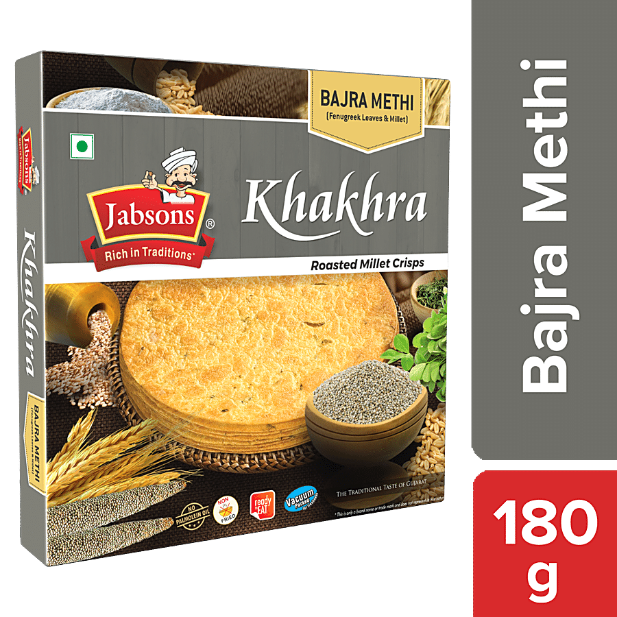 Jabsons Khakhra - Bajra Methi, 180 G Pouch
