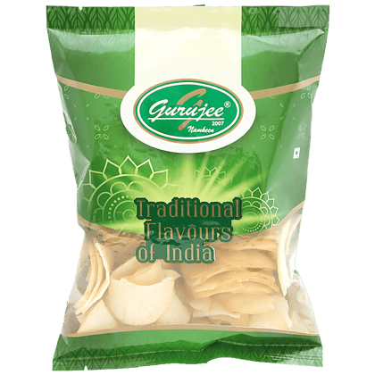 Gurujee Namkeen Sliced Tapioca Chips - Salted, Crispy, Ready To Eat Savouries, No Preservatives, 150 G