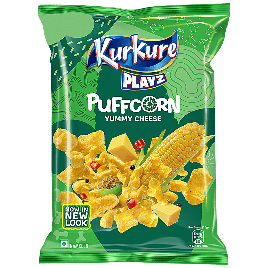 Kurkure Playz Puffcorn - Yummy Cheese, Namkeen, 84 G