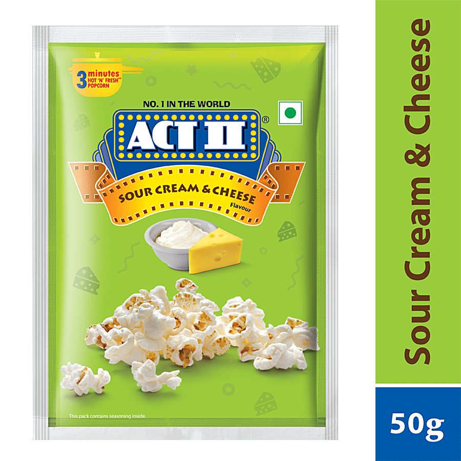 Act Ii Instant Popcorn - Sour Cream & Cheese Flavour, 50 G