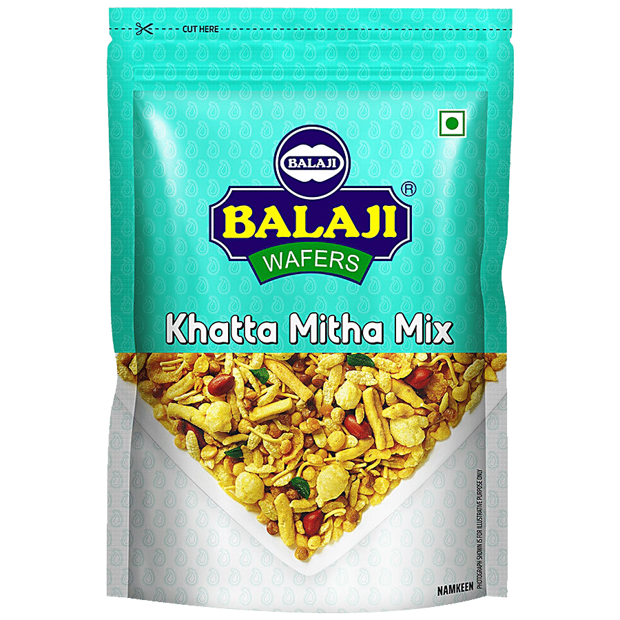 Balaji Khata Mitha Mix - Authentic Recipe, Crispy, Crunchy, 500 G Pouch