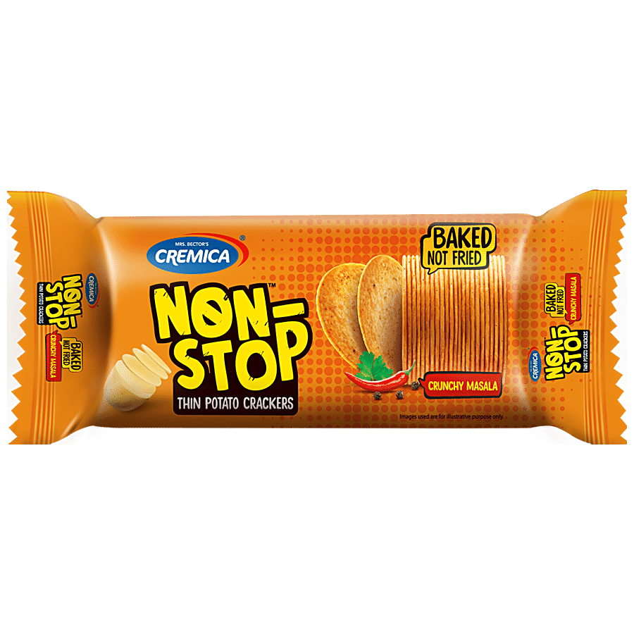 Cremica Non-Stop Thin Potato Crackers - Baked, Crunchy Masala, 75 G