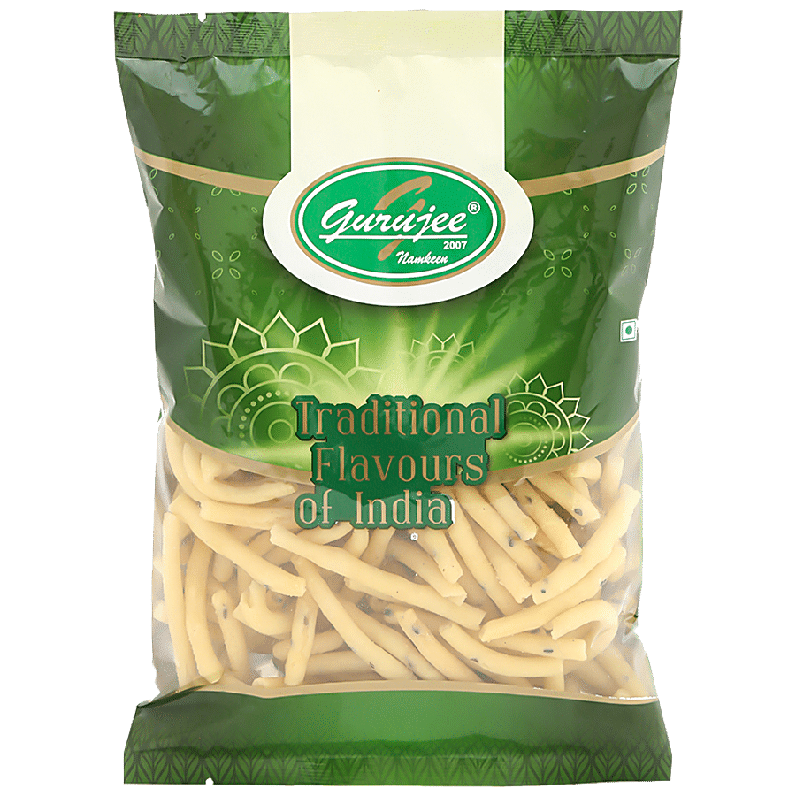 Gurujee Namkeen Rice Stick Muruku - Rich, Crispy, Ready To Eat Savouries, No Preservatives, 150 G