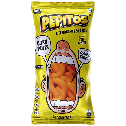 Pepitos Corn Puffs - Classic Salted, Baked, Diet Crunchies, 140 G