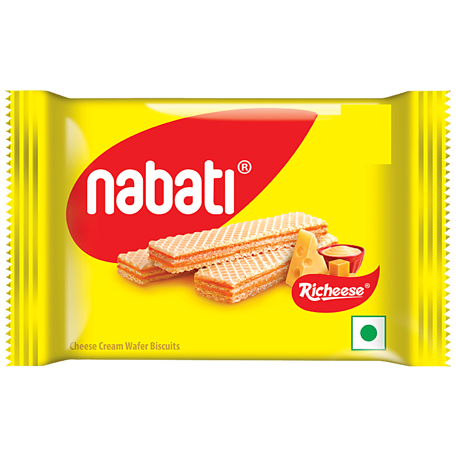 Nabati Richeese Cheese Cream Wafer Biscuits - Crunchy, Crispy, Rich In Vitamin A, 30 G
