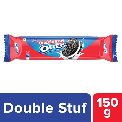 Cadbury Oreo Double Stuf - Vanilla Creme, Chocolatey Sandwich Biscuit, 150 G