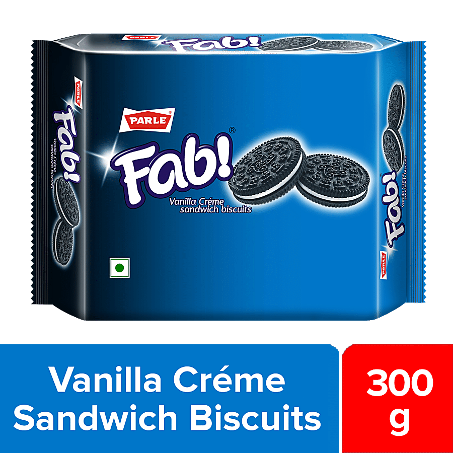 Parle Fab Vanilla Creme Sandwich Biscuits, 300 G